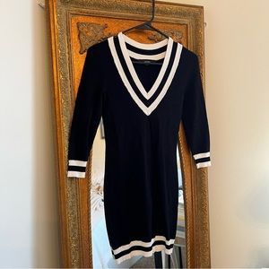 Varsity striped sweater dress